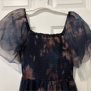 Baltic Born Navy and Brown Floral Maxi Dress